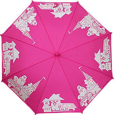 Купить Chaju, Зонт трость Chaju J Цветы Синий (проявляющийся в дождь рисунок)